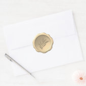 Wax Seal in reliëf bladeren botanische loof gouden Ronde Sticker (Envelop)