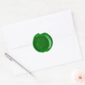 Wax Seal Monogram - Donkergroen - Recyclen symbool Ronde Sticker (Envelop)