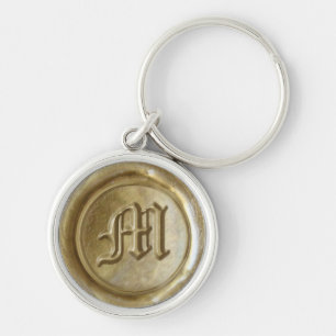 Wax Seal Monogram - Gold - Old English M - Sleutelhanger