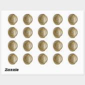 Wax Seal Monogram - Goud - Boulder F - Ronde Sticker (Vel)