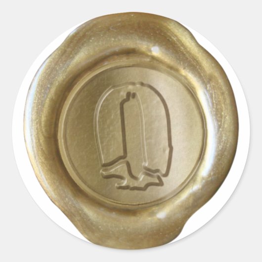 Wax Seal Monogram - Goud - Boulder O - Ronde Sticker (Voorkant)