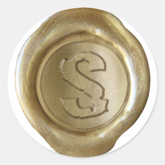 Wax Seal Monogram - Goud - Boulder S - Ronde Sticker (Voorkant)