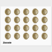Wax Seal Monogram - Goud - Kunst @ - Ronde Sticker (Vel)