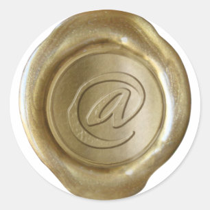 Wax Seal Monogram - Goud - Kunst @ - Ronde Sticker