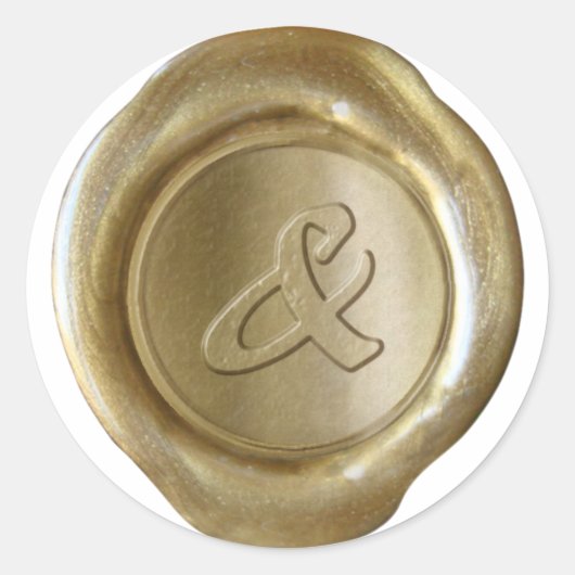 Wax Seal Monogram - Goud - Kunst & - Ronde Sticker (Voorkant)