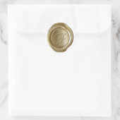 Wax Seal Monogram - Goud - Kunststijl F - Ronde Sticker (Tas)
