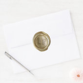 Wax Seal Monogram - Goud - "LP" - Amy Custom Ronde Sticker (Envelop)