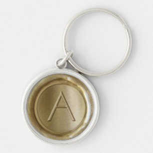 Wax Seal Monogram - Goud - ModernSlim A - Sleutelhanger