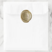 Wax Seal Monogram - Goud - ModernSlim B - Ronde Sticker (Tas)