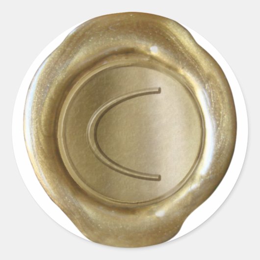 Wax Seal Monogram - Goud - ModernSlim C - Ronde Sticker (Voorkant)