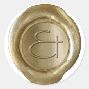 Wax Seal Monogram - Goud - ModernSlim & - Ronde Sticker