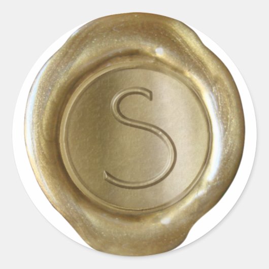 Wax Seal Monogram - Goud - ModernSlim S - Ronde Sticker (Voorkant)