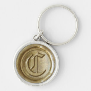 Wax Seal Monogram - Goud - Oud Engels - C Sleutelhanger