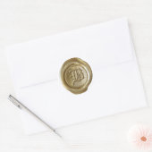 Wax Seal Monogram - Goud - Oud Engels - Letter B Ronde Sticker (Envelop)