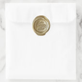 Wax Seal Monogram - Goud - Oud Engels - Letter S Ronde Sticker (Tas)