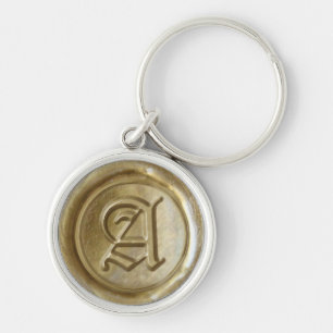 Wax Seal Monogram - Goud - Oude Engelse A - Sleutelhanger