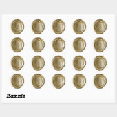 Wax Seal Monogram - Goud - Script I - Ronde Sticker (Vel)