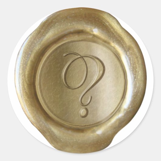 Wax Seal Monogram - Goud - Script?- Ronde Sticker (Voorkant)