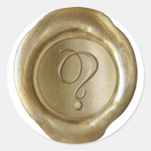 Wax Seal Monogram - Goud - Script?- Ronde Sticker