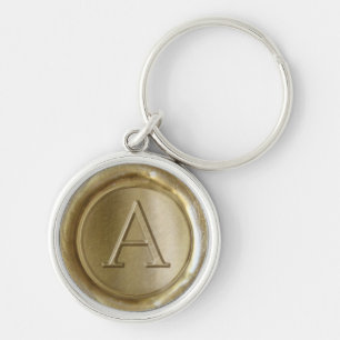 Wax Seal Monogram - Goud - Serif A - Sleutelhanger