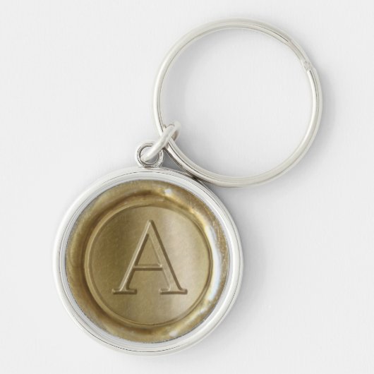 Wax Seal Monogram - Goud - Serif A - Sleutelhanger (Voorkant)