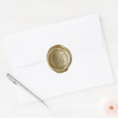 Wax Seal Monogram - Goud - Serif M - Ronde Sticker (Envelop)