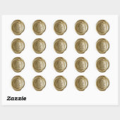 Wax Seal Monogram - Goud - Serif & - Ronde Sticker (Vel)