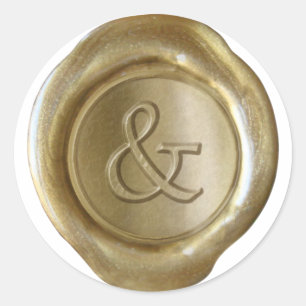 Wax Seal Monogram - Goud - Serif & - Ronde Sticker