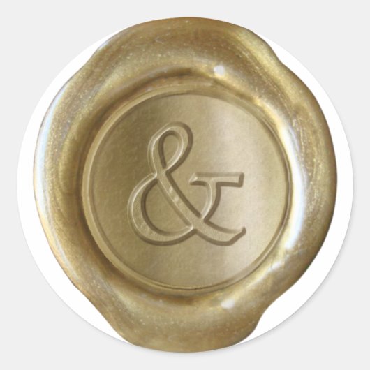 Wax Seal Monogram - Goud - Serif & - Ronde Sticker (Voorkant)