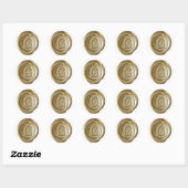 Wax Seal Monogram - Goud - Vet G - Ronde Sticker (Vel)