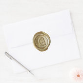 Wax Seal Monogram - Goud - Vet G - Ronde Sticker (Envelop)