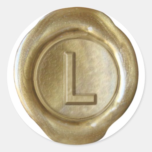 Wax Seal Monogram - Goud - Vet L - Ronde Sticker (Voorkant)