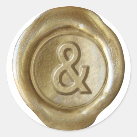 Wax Seal Monogram - Goud - Vet & - Ronde Sticker (Voorkant)