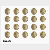 Wax Seal Monogram - Goud - Victoriaans M - Ronde Sticker (Vel)