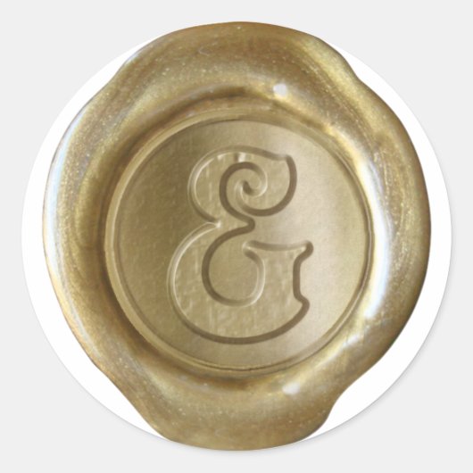 Wax Seal Monogram - Goud - Victoriaans & - Ronde Sticker (Voorkant)