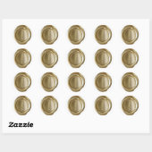 Wax Seal Monogram - Goud - Victoriaans! - Ronde Sticker (Vel)