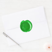 Wax Seal Monogram - Groen - Recyclen symbool - Ronde Sticker (Envelop)