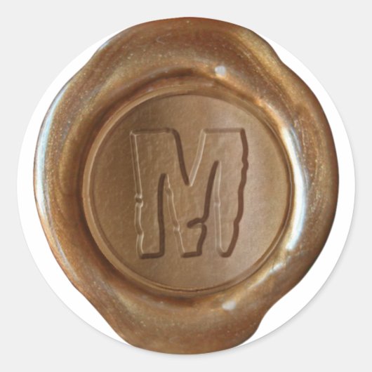 Wax Seal Monogram - Koper - Boulder M - Ronde Sticker (Voorkant)