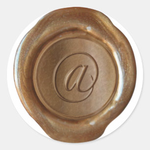 Wax Seal Monogram - Koper - Manuscript @ - Ronde Sticker