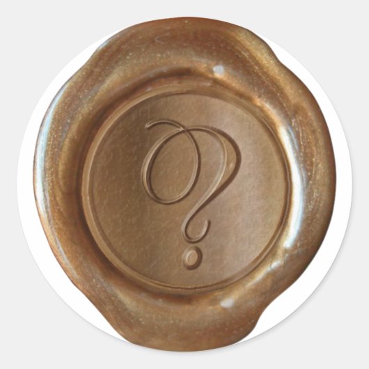 Wax Seal Monogram - Koper - Script ?- Ronde Sticker (Voorkant)