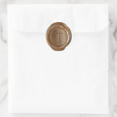 Wax Seal Monogram - Koper - Serif T - Ronde Sticker (Tas)