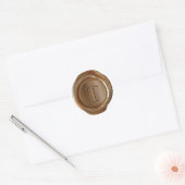 Wax Seal Monogram - Koper - Serif T - Ronde Sticker (Envelop)