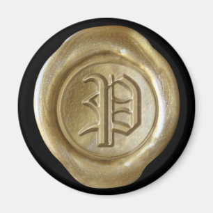 Wax Seal Monogram Magnet - Gold - Oud Engels -
