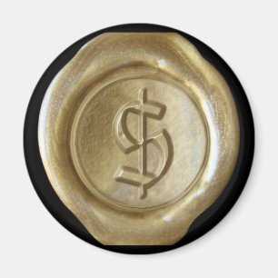 Wax Seal Monogram Magnet - Gold - Oud Engels -