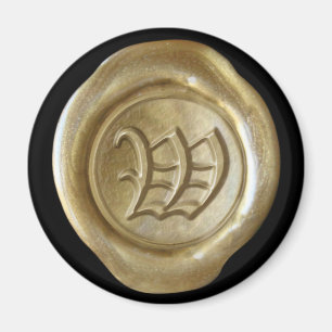 Wax Seal Monogram Magnet - Gold - Oud Engels -