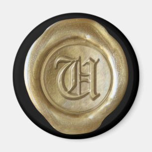 Wax Seal Monogram Magnet - Gold - Oud Engels -