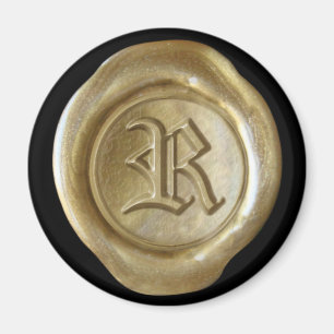 Wax Seal Monogram Magnet - Gold - Oud Engels -