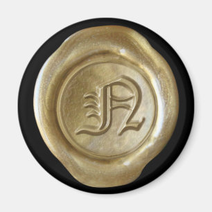 Wax Seal Monogram Magnet - Gold - Oud Engels -