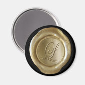 Wax Seal Monogram Magnet - Gold - Script Style - (Voorkant / Achterkant)