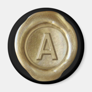 Wax Seal Monogram Magnet - Gold - Vette stijl -